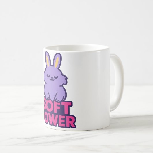 Cute Bunny Minimal Neon Design Kaffeetasse (VorderseiteRechts)