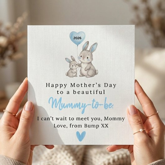 Cute Bunny Mother’s Day Card for Mummy To Be Karte