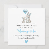 Cute Bunny Mother’s Day Card for Mummy To Be Karte (Vorderseite)
