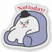 Cute Bunny “Not Today” Sticker | Mood & Relatable  (Vorderseite)