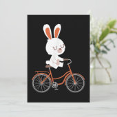 Cute Bunny On Bike Rabbit Cycling Bicycle Bunny Einladung (Stehend Vorderseite)