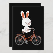 Cute Bunny On Bike Rabbit Cycling Bicycle Bunny Einladung (Vorne/Hinten)
