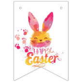 cute bunny painting Easter Eggs wrapping paper Wimpelkette (Erste Fahne)