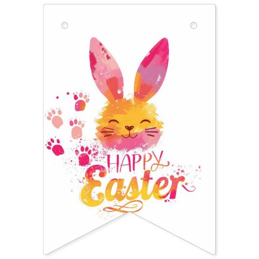 cute bunny painting Easter Eggs wrapping paper  Wimpelkette (Erste Fahne)
