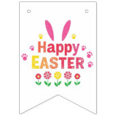 cute bunny painting Easter Eggs wrapping paper  Wimpelkette (Zweite Fahne)