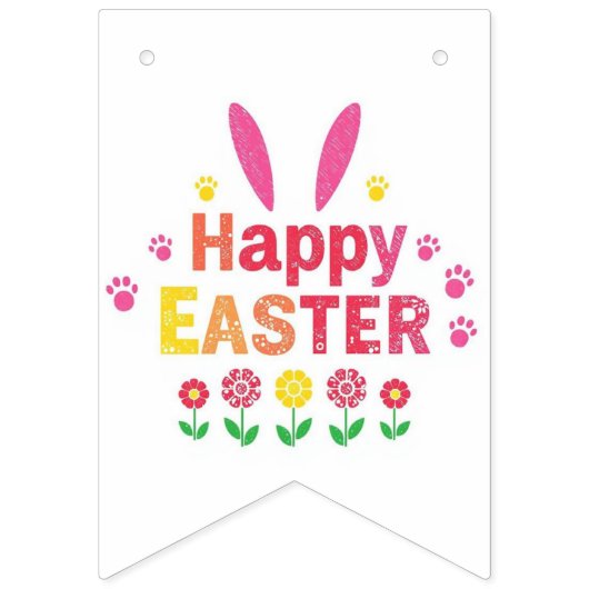 cute bunny painting Easter Eggs wrapping paper  Wimpelkette (Erste Fahne)