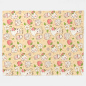 Cute Bunny Pattern Fleecedecke (Vorderseite (Horizontal))