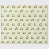 Cute Bunny Pattern Wrapping Paper Geschenkpapier (Flach)