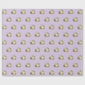 Cute Bunny Pattern Wrapping Paper Geschenkpapier (Flach)