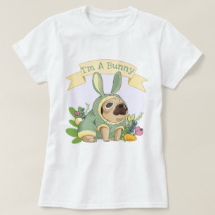 Cute Bunny Pug T-Shirt