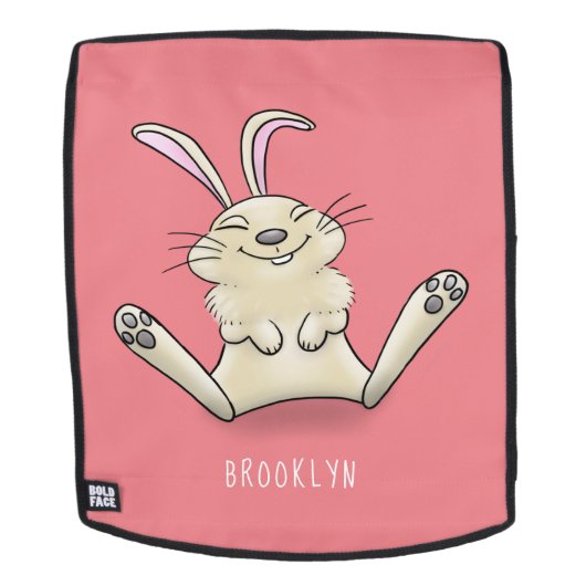 Cute bunny rabbit cartoon illustration rucksack (Abnehmbare Front)