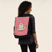 Cute bunny rabbit cartoon illustration rucksack (Ausgewaschen)