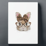 Cute Bunny Rabbit Face Leopard Coquette Bow Glasse Fotoplatte<br><div class="desc">Cute Bunny Rabbit Face Leopard Coquette Bow Glasses Easter T-Shirt</div>