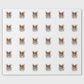 Cute Bunny Rabbit Face Leopard Coquette Bow Glasse Geschenkpapier (Flach)