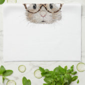 Cute Bunny Rabbit Face Leopard Coquette Bow Glasse Geschirrtuch (Gefaltet)