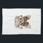 Cute Bunny Rabbit Face Leopard Coquette Bow Glasse Geschirrtuch<br><div class="desc">Cute Bunny Rabbit Face Leopard Coquette Bow Glasses Easter T-Shirt</div>