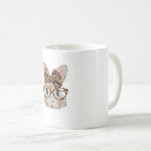 Cute Bunny Rabbit Face Leopard Coquette Bow Glasse Kaffeetasse (VorderseiteRechts)