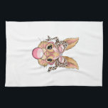 Cute Bunny Rabbit Face Leopard Glasses Girl Happy  Geschirrtuch<br><div class="desc">Cute Bunny Rabbit Face Leopard Glasses Girl Happy Easter Day T-Shirt</div>