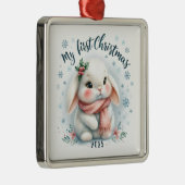 CUTE BUNNY RABBIT FOR MY FIRST CHRISTMAS ORNAMENT AUS METALL (Rechts)