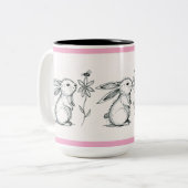 Cute Bunny Rabbit Mug Zweifarbige Tasse (Vorderseite Links)