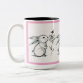 Cute Bunny Rabbit Mug Zweifarbige Tasse (Links)