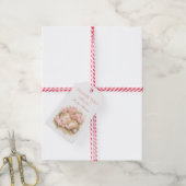 Cute Bunny Rabbit Pink Blush Peony Baby Shower Geschenkanhänger (Mit Garn)