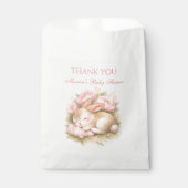 Cute Bunny Rabbit Pink Blush Peony Baby Shower Geschenktütchen (Vorderseite)
