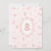 Cute Bunny Rabbit Pink Girl Baby Shower Einladung (Rückseite)
