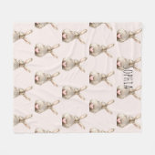 Cute Bunny Rabbit Pink Heart Tail Baby Shower Fleecedecke (Vorderseite (Horizontal))