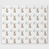 Cute Bunny Rabbit Pink Heart Tail Baby Shower Geschenkpapier (Flach)