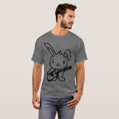 Cute Bunny Rabbit Plays Guitar Music Guitarist Fun T-Shirt (Vorne ganz)