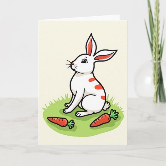 Cute Bunny Rabbit Scene Card Karte (Vorderseite)