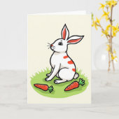 Cute Bunny Rabbit Scene Card Karte (Gelbe Blume)