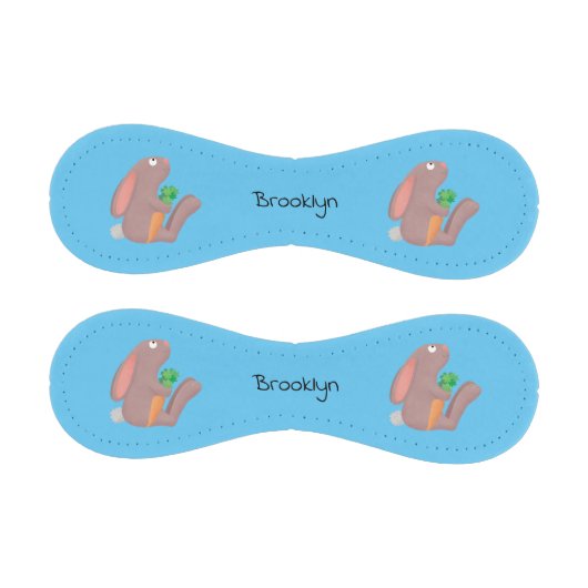 Cute bunny rabbit sitting with carrot cartoon baseball (Paneele)