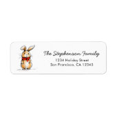 Cute Bunny Rabbit Sketch Return Address (Vorne)