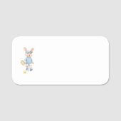 Cute Bunny School Name Label Namensschild (Vorderseite)