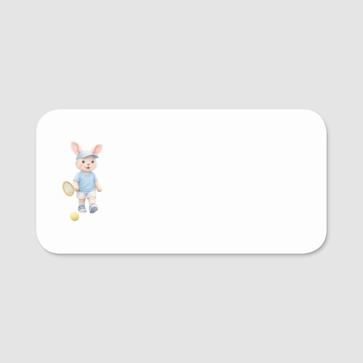 Cute Bunny School Name Label Namensschild (Vorderseite)