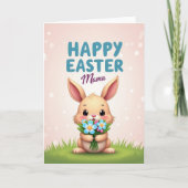 Cute Bunny Spring Bouquet Card Karte (Vorderseite)
