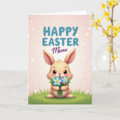 Cute Bunny Spring Bouquet Card Karte (Gelbe Blume)