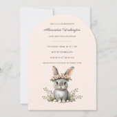 Cute Bunny Theme Gender Neutral Baby Shower Einladung (Vorderseite)