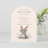 Cute Bunny Theme Gender Neutral Baby Shower Einladung (Stehend Vorderseite)