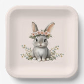 Cute Bunny Theme Gender Neutral Baby Shower Pappteller (Vorderseite)