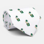 Cute Bunny Trombone Player Green Band Pattern Krawatte (Gerollt)