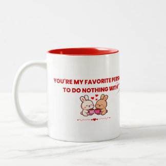 Cute Bunny Valentine Couple Mug - Favourite person Zweifarbige Tasse