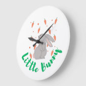 Cute Bunny Wall Clock – Perfect for Kids’ Room Dec Große Wanduhr (Winkel)