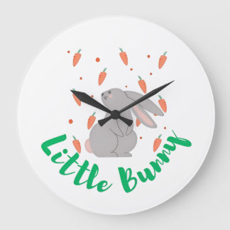 Cute Bunny Wall Clock – Perfect for Kids’ Room Dec Große Wanduhr
