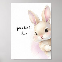 Cute Bunny Watercolor Nursery Poster