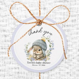 Cute Bunny Watercolor Thank You Favor Tag Geschenkanhänger
