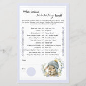 Cute Bunny Wildflowers Baby Shower Party Games (Vorderseite)