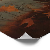 Cute Bunny Witch on Pumpkin Art Printable, Hallowe Poster (Ecke)